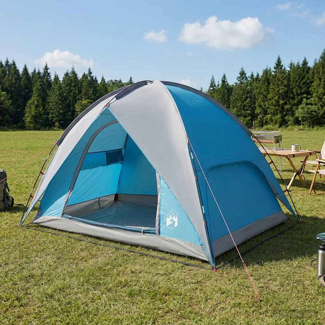 Vidaxl camping tent met regenhoes waterdicht 4-persoons blauw