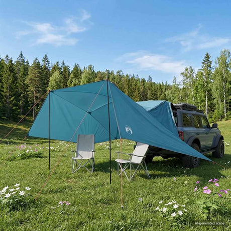 Vidaxl autotent blauw 308 x 215 x 220 cm polyester en staal
