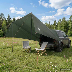 Vidaxl voertuig luifel leger groen 500 x 515 x 215 cm