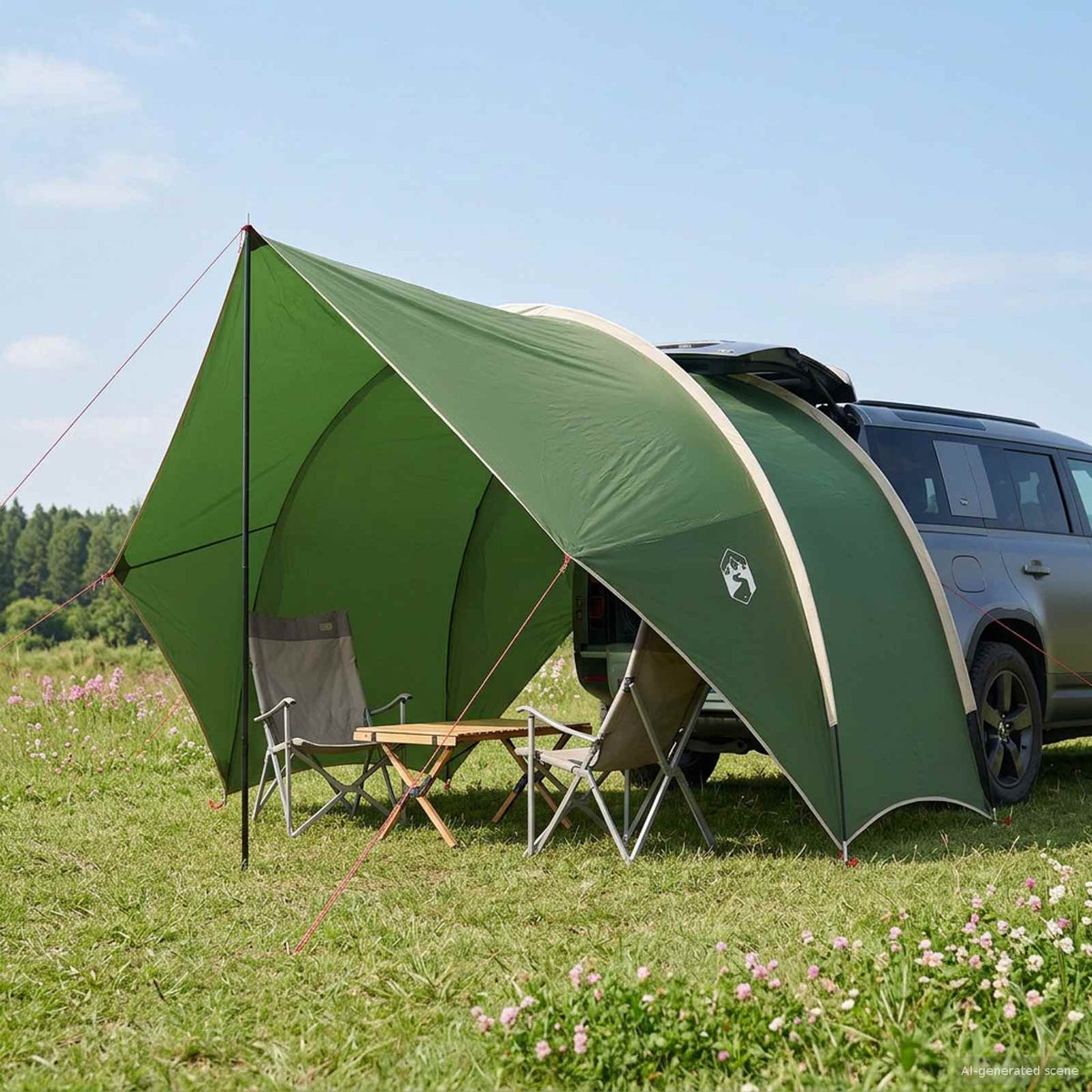 Vidaxl tailgate luifel waterdicht groen 405 x 280 x 220 cm