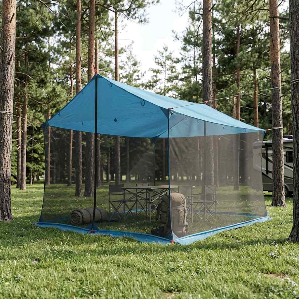 Vidaxl campingzeil met gaaswanden blauw 340 x 260 x 220 cm