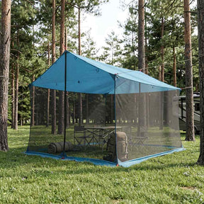 Vidaxl campingzeil met gaaswanden blauw 340 x 260 x 220 cm