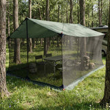 Vidaxl campingzeil met gaaswanden legergroen 340 x 260 x 220 cm