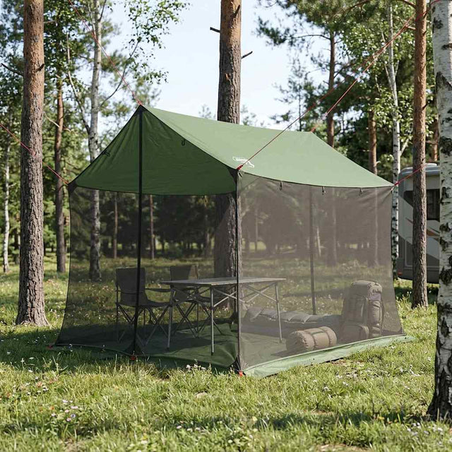 Vidaxl campingzeil met gaaswanden groen 270 x 210 x 210 cm