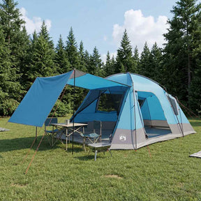 Vidaxl huisje tent 12-persoons blauw polyester en staal