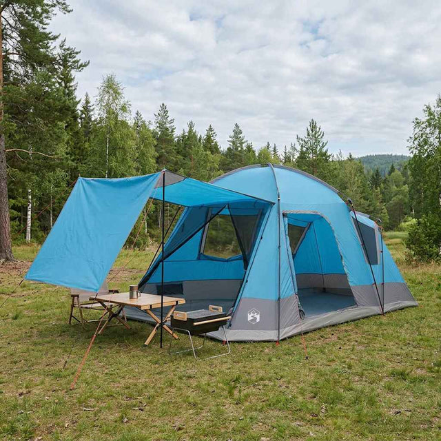 Vidaxl huisje tent 8-persoons blauw polyester en staal