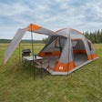 Vidaxl huisje tent 8-persoons grijs en oranje polyester en staal