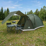 Vidaxl huisje tent 4-persoons leger groen polyester en staal