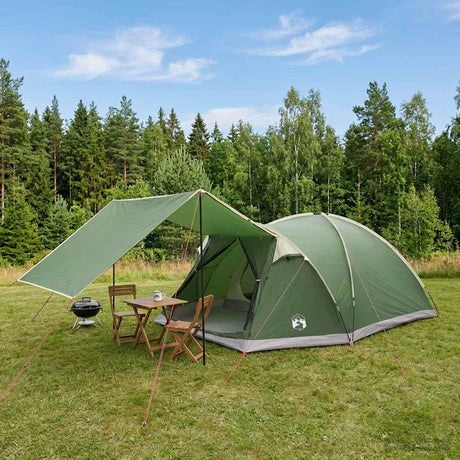 Vidaxl huisje tent 6-persoons groen polyester en staal