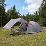 Vidaxl huisje tent 8-persoons grijs en oranje polyester en staal