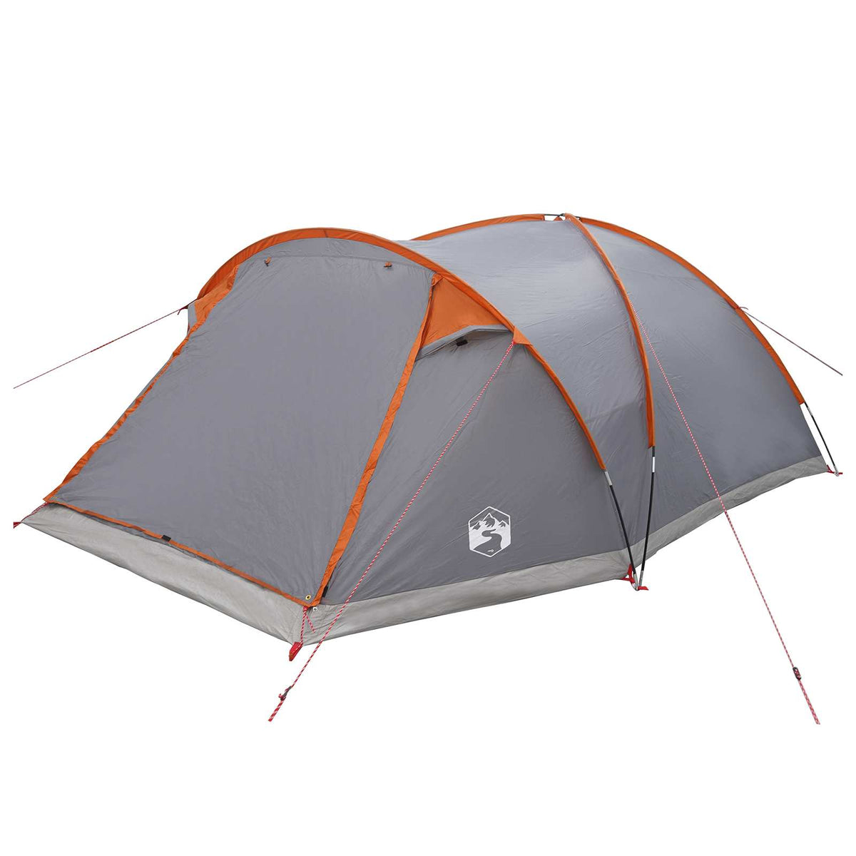 Vidaxl huisje tent 8-persoons grijs en oranje polyester en staal