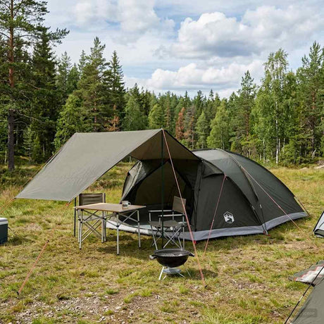 Vidaxl huisje tent 8-persoons leger groen polyester en staal