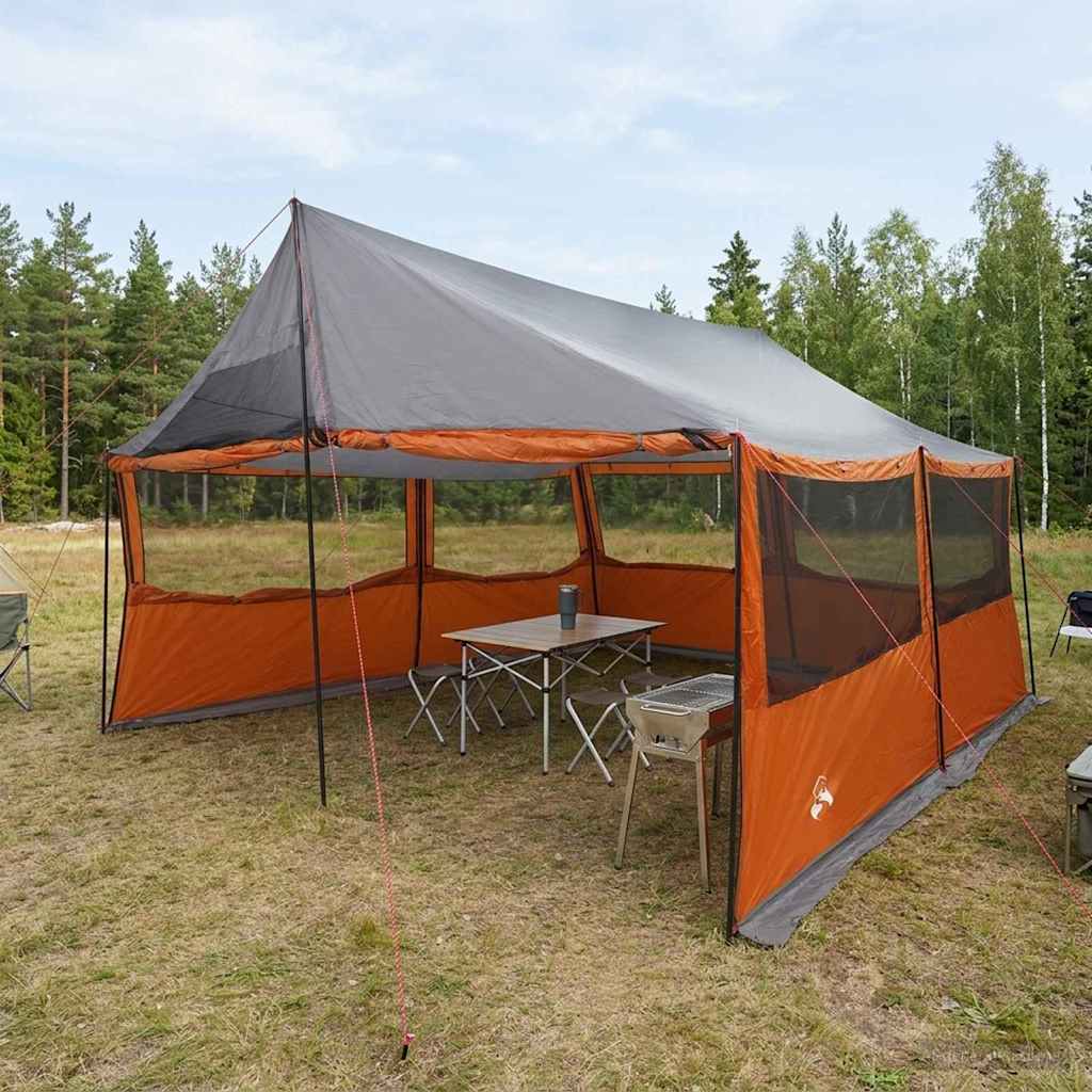 Vidaxl gezinstent grijs en oranje 450 x 400 x 265 cm