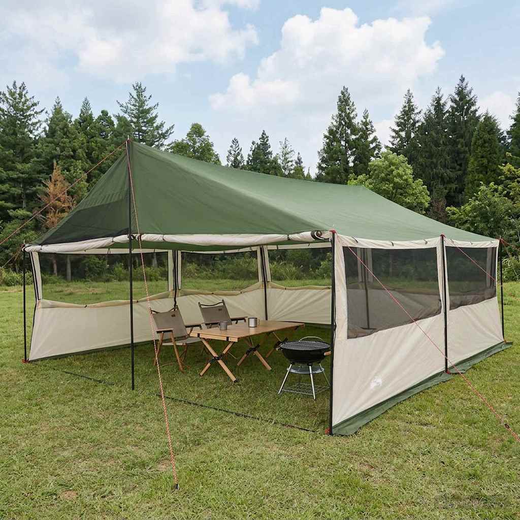 Vidaxl gezinstent groen 600 x 400 x 268 cm polyester en staal