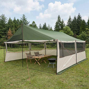 Vidaxl gezinstent groen 600 x 400 x 268 cm polyester en staal