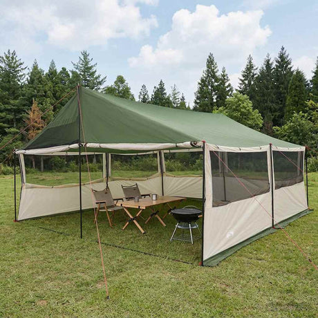 Vidaxl gezinstent groen 600 x 402 x 268 cm polyester en staal