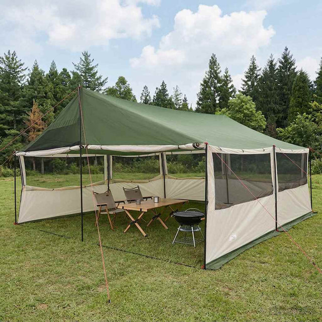 Vidaxl gezinstent groen 600 x 400 x 268 cm polyester en staal