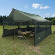 Vidaxl gezinstent leger groen 600 x 400 x 268 cm polyester en staal