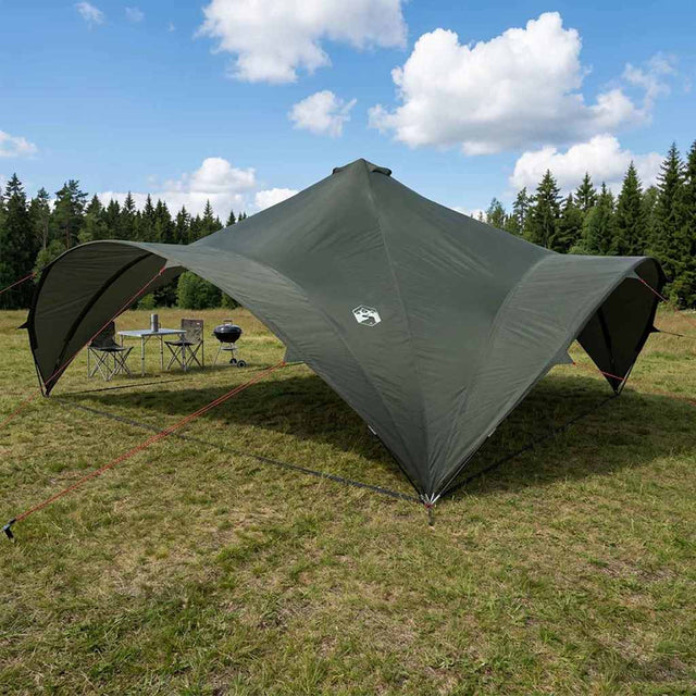 Vidaxl partytent leger groen 600 x 600 x 400 cm polyester en staal