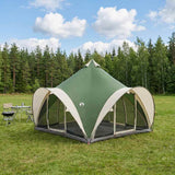 Vidaxl tipi tent met dak groen 6-persoons polyester en staal