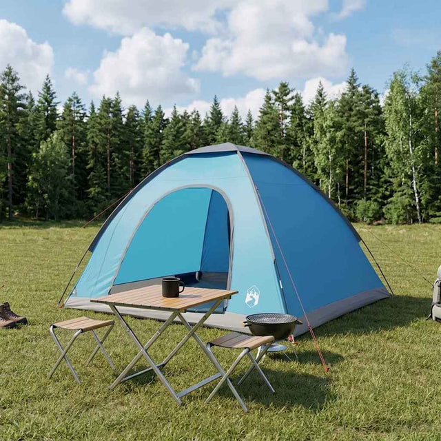 Vidaxl kamperen tent 4-persoons blauw 185t polyester met pu coating