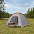 Vidaxl kamperen tent 4-persoons grijs en oranje