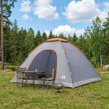 Vidaxl kamperen tent 6-persoons grijs en oranje