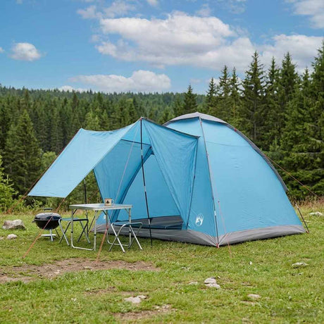 Vidaxl kamperen tent 2-persoons blauw polyester en staal
