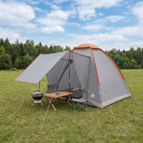 Vidaxl kamperen tent 2-persoons grijs en oranje polyester en staal