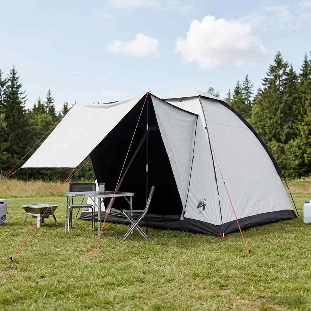 Vidaxl kamperen tent 2-persoons wit blackout polyester en staal