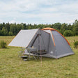 Vidaxl kamperen tent 4-persoons grijs en oranje polyester en staal