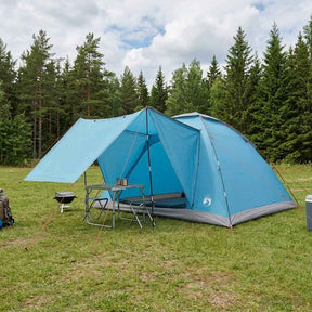 Vidaxl kamperen tent 6-persoons blauw polyester en staal
