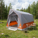 Vidaxl tunneltent 8-persoons grijs en oranje polyester en staal