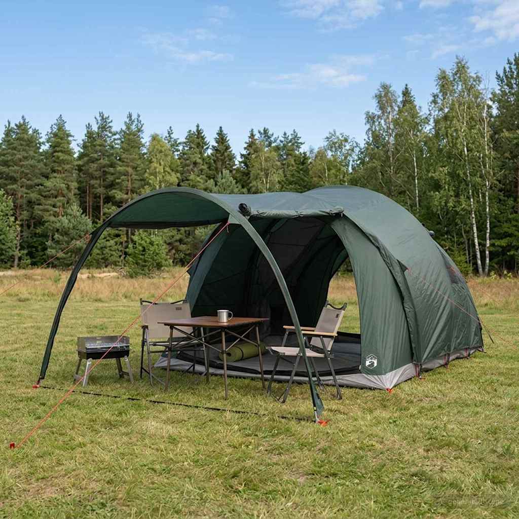 Vidaxl tunneltent legergroen 6-persoons polyester en staal