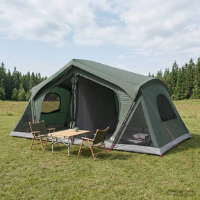 Vidaxl huisje tent legergroen 10-persoons polyester en staal