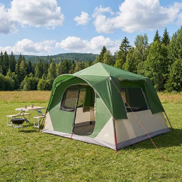 Vidaxl directe tent 8-persoons groen polyester en staal
