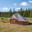 Vidaxl tipi tent 20-persoons grijs en oranje polyester en staal