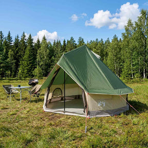 Vidaxl tipi tent 4-persoons groen polyester en staal