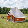 Vidaxl tipi tent 4-persoons grijs en oranje polyester en staal