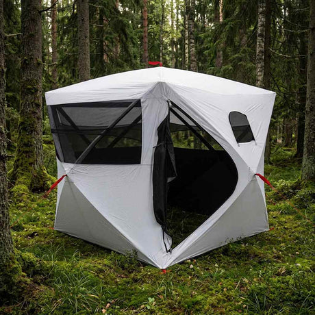Vidaxl jacht tent wit blackout 2-persoons polyester en staal