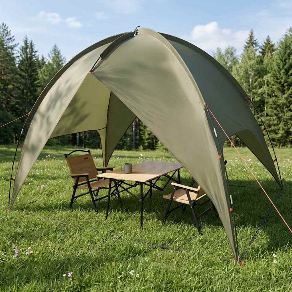 Vidaxl camping tent met regenhoes waterdicht 4-persoons olijfgroen