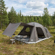 Vidaxl huisje tent 12-persoons bruin grijs polyester en staal