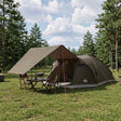 Vidaxl huisje tent 8-persoons bruin grijs polyester en staal