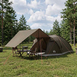 Vidaxl huisje tent 8-persoons bruin grijs polyester en staal