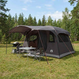 Vidaxl tunneltent 10-persoons bruin grijs polyester en staal