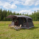 Vidaxl tunneltent 12-persoons bruin grijs polyester en staal