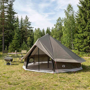 Vidaxl tipi tent 18-persoons bruin grijs polyester en staal
