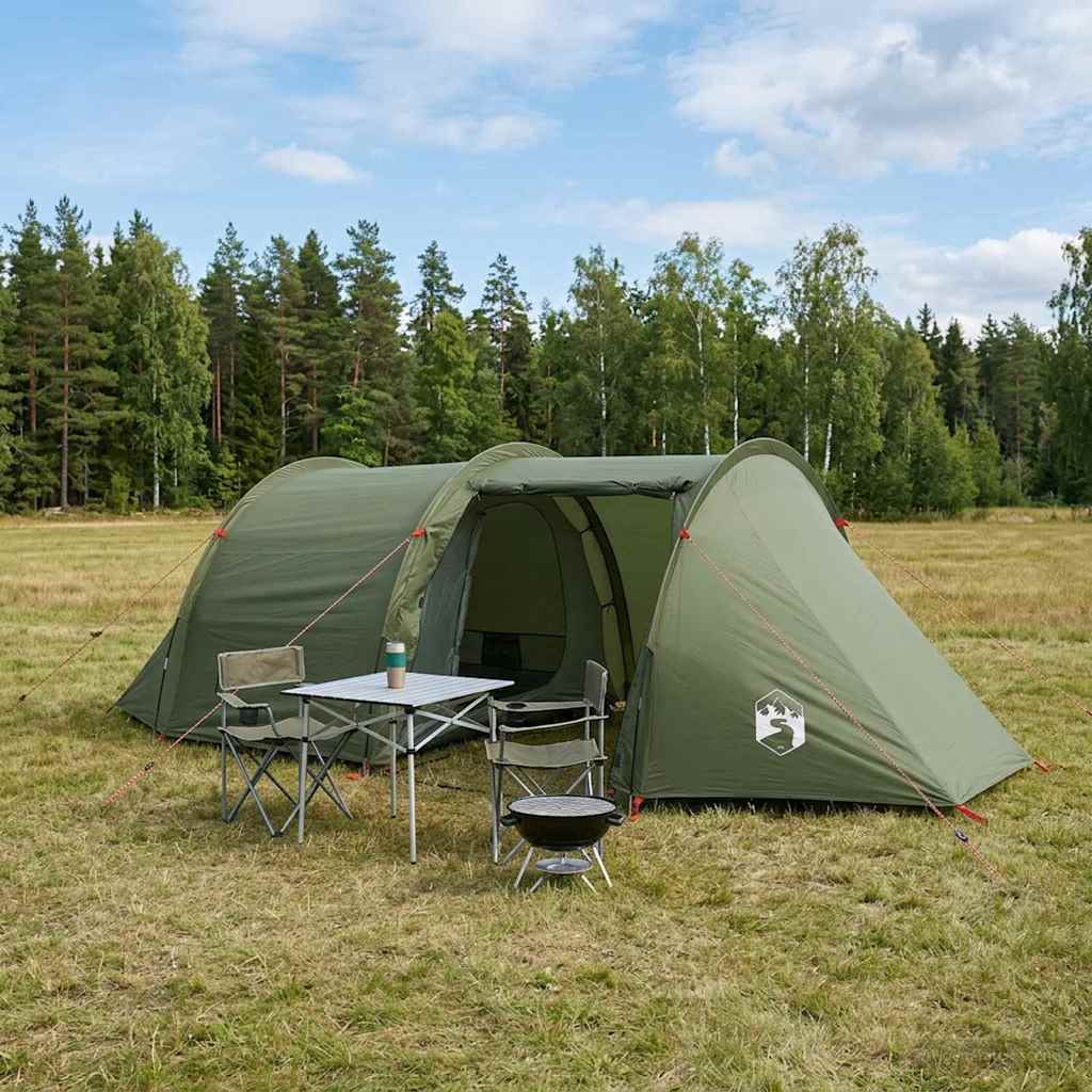 Vidaxl tunneltent olijfgroen 410 x 175 x 105 cm polyester en staal