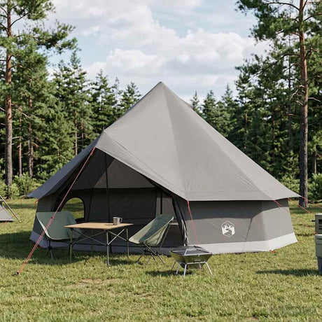 Vidaxl tipi tent 10-persoons bruin grijs polyester en staal