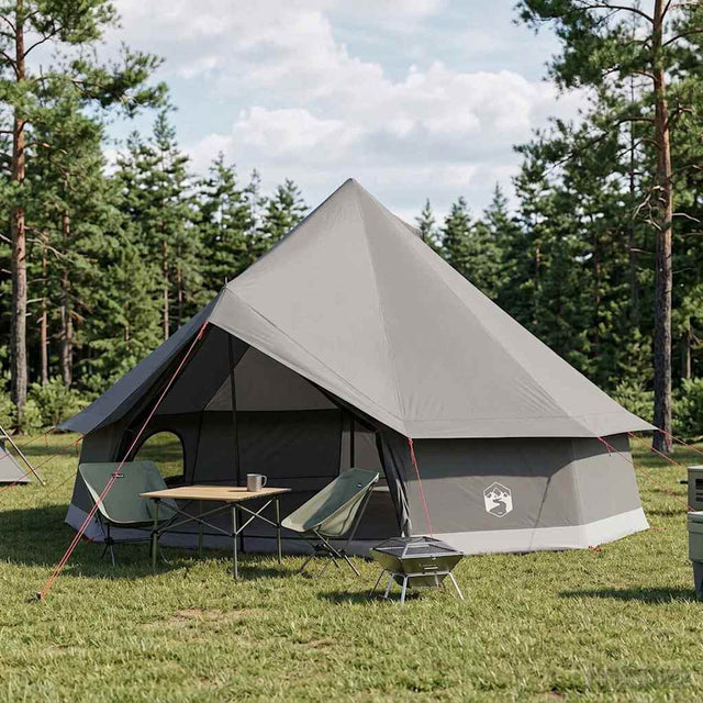 Vidaxl tipi tent 10-persoons bruin grijs polyester en staal